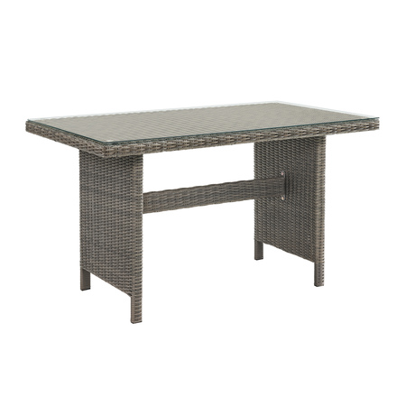 Alaterre Furniture Asti All-Weather Wicker Outdoor 30"H  Dining Table with Glass Top AWWF05FF